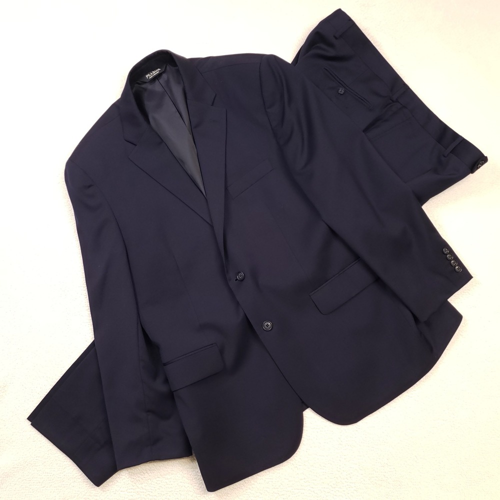 Jos. A. Bank Suit Set Mens 44R 38W Navy Blue Wool Executive Tailored Fit